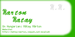 marton matay business card